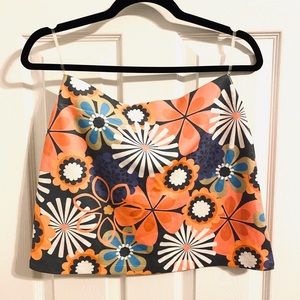 Flower print mini skirt / Sz medium